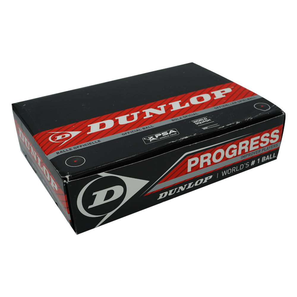 Dunlop Progress Squash Ball (Red Single Dotted)