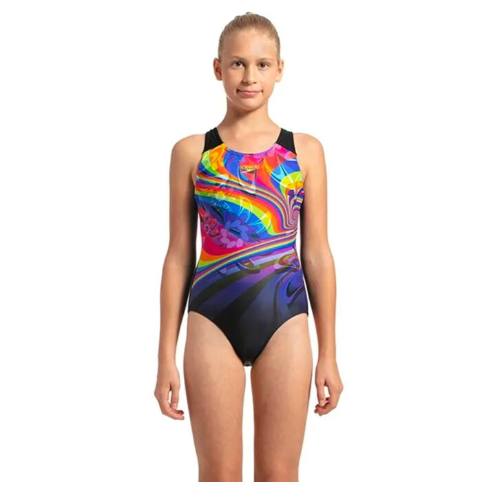 Speedo Kids Swimwear Placement Digital Racerback Swimsuit
