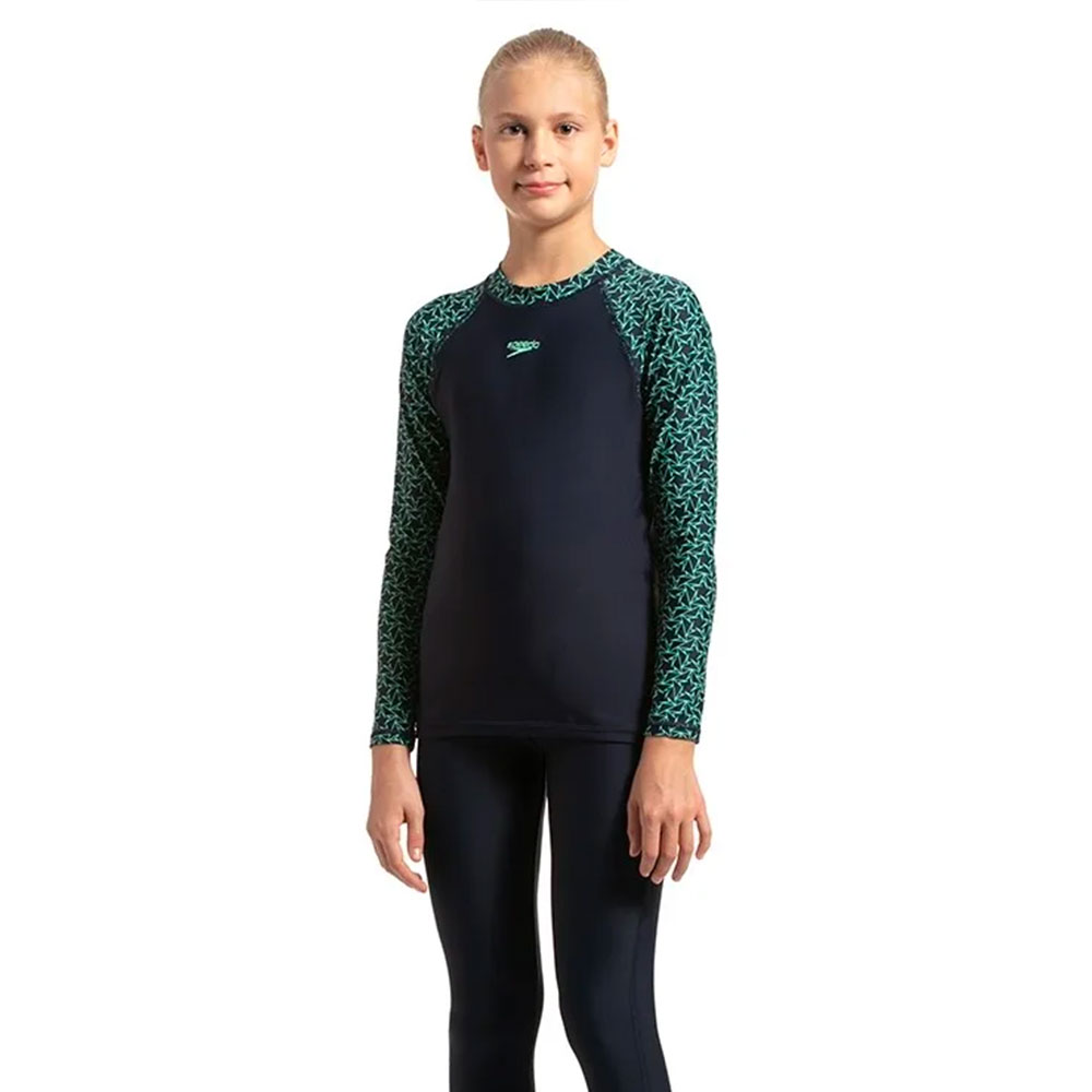 Speedo Kids Swimwear Girls Boomstar Allover Long Sleeve Suntop - Image 6
