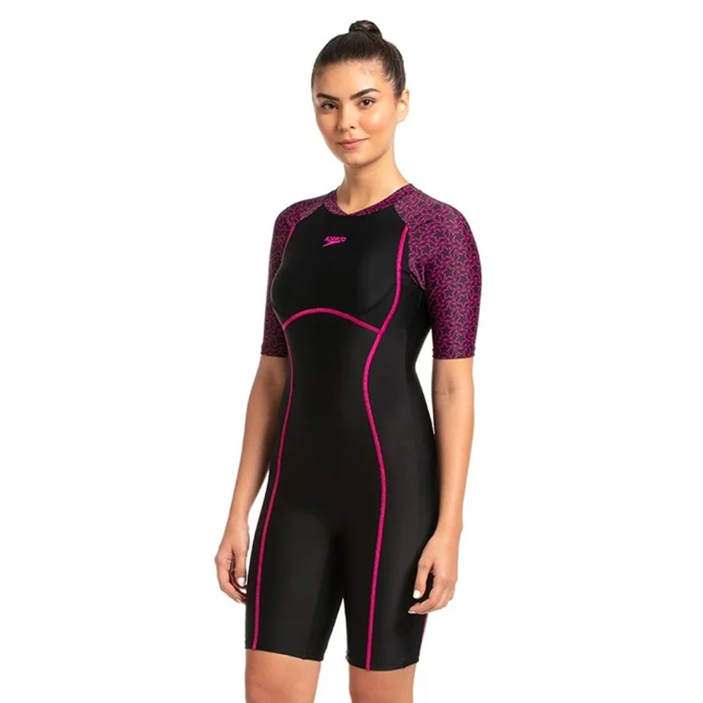 Speedo Women Swimwear Essential Splice Printed Kneesuit - Image 2