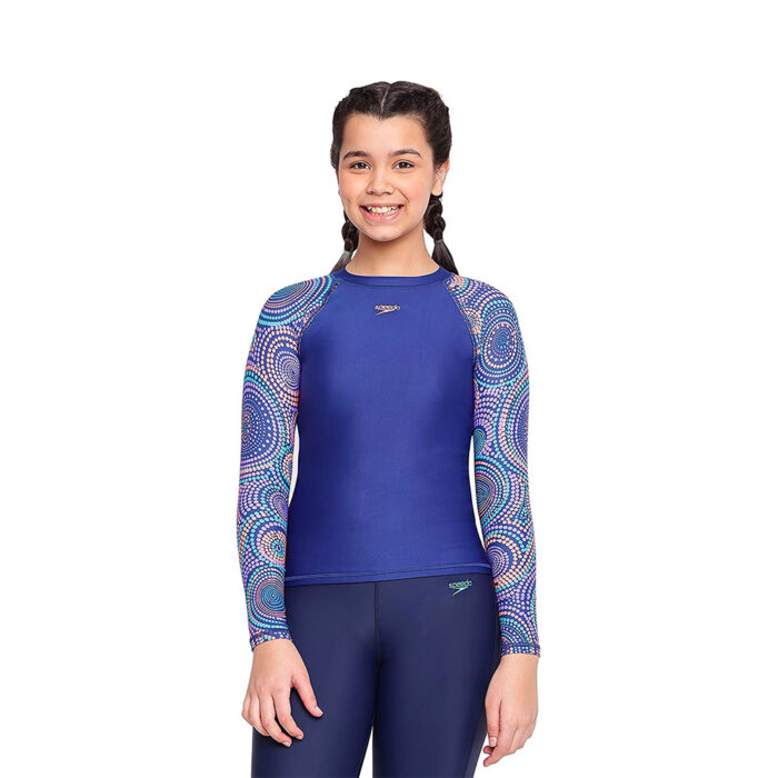 Speedo Kids Swimwear Girls Allover Long Sleeve Suntop
