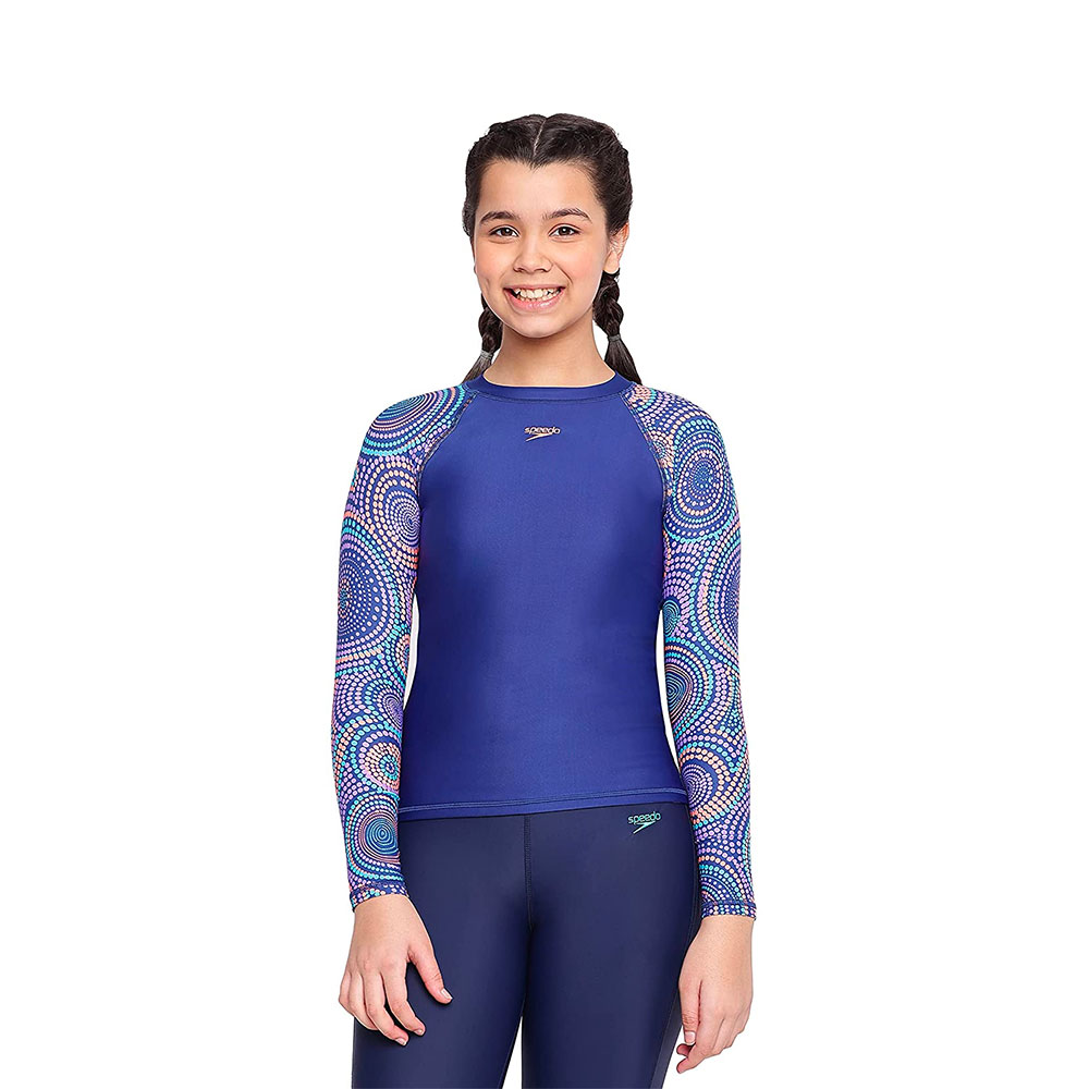 Speedo Kids Swimwear Girls Allover Long Sleeve Suntop