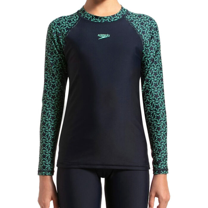 Speedo Kids Swimwear Girls Boomstar Allover Long Sleeve Suntop