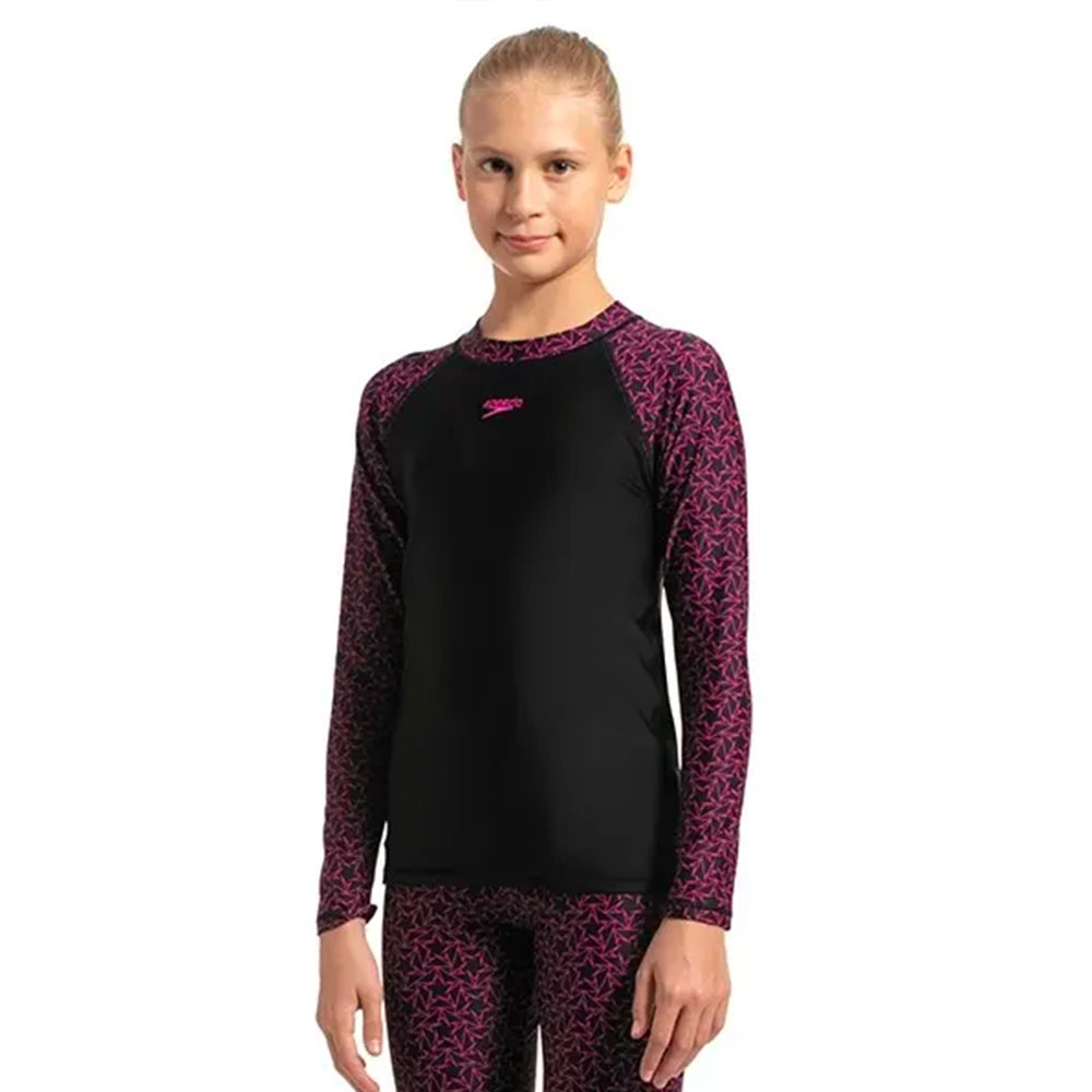 Speedo Kids Swimwear Girls Boomstar Allover Long Sleeve Suntop - Image 4