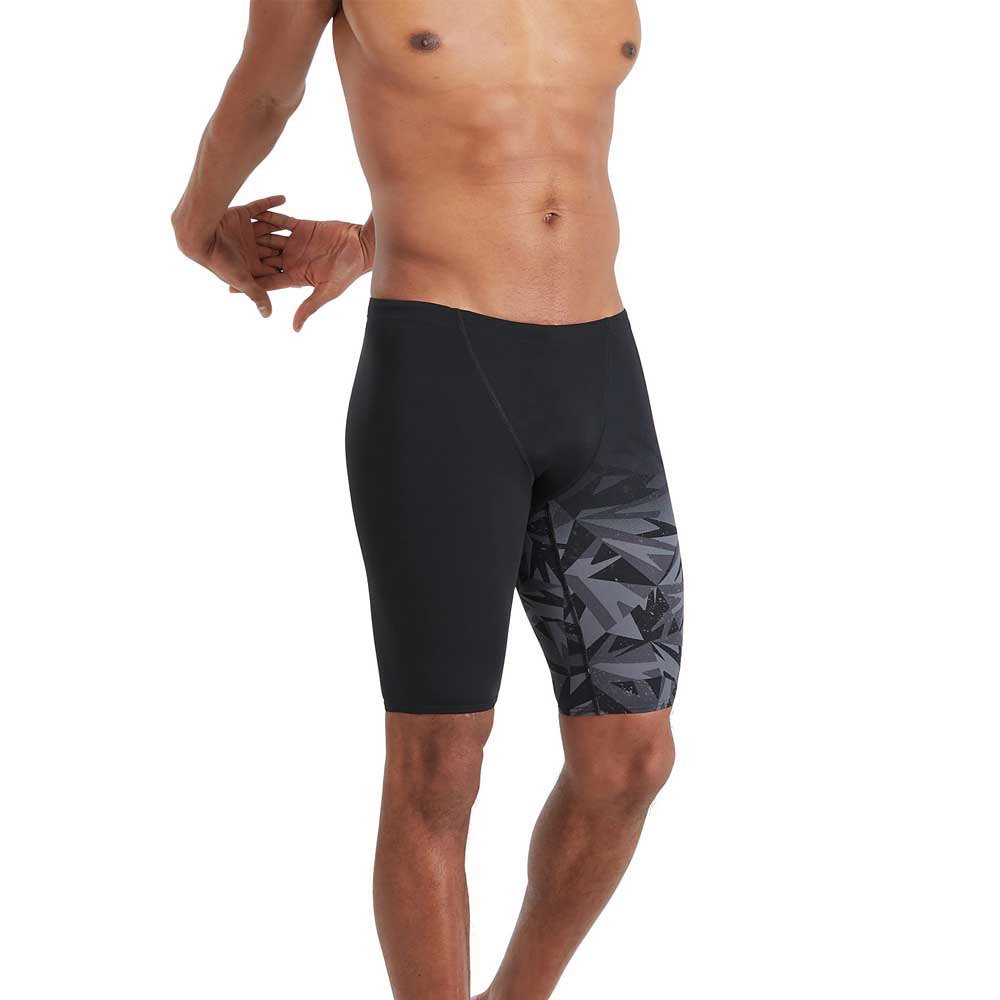 Speedo Men Swimwear Hyperboom V Cut Jammer Black-Oxid Grey-USA Charcoal - Image 2