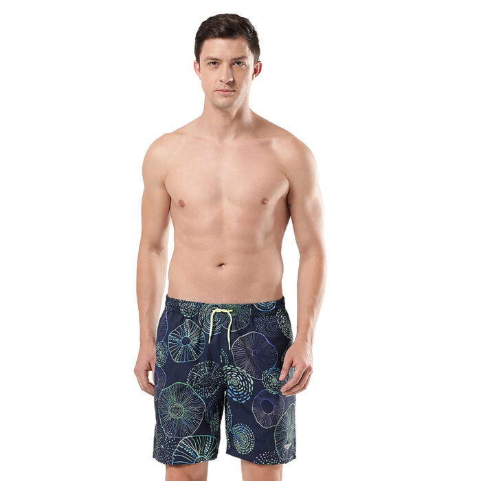 Speedo Men Swimwear Essential Redondo Allover 18″ WS True Navy-Aquarium-Fake Green-Miami Lilac