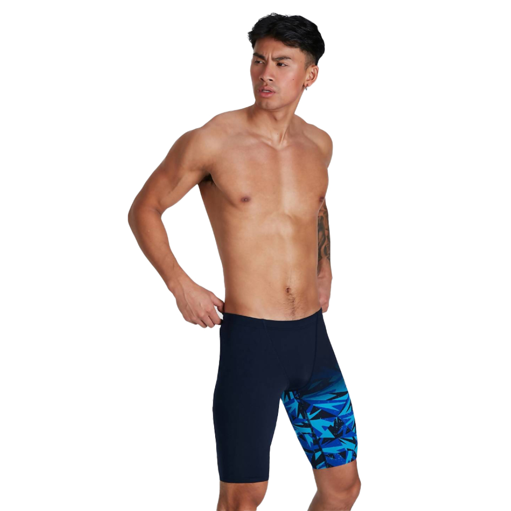 Speedo Men Swimwear Hyperboom V Cut Jammer True Navy-Blue Flame-Pool - Image 2