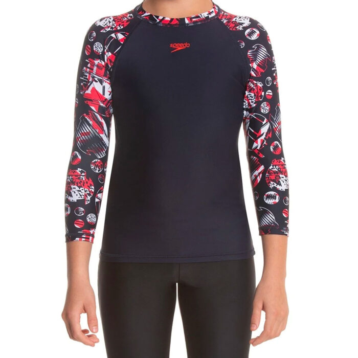 Speedo Boys Glitchamp Allover Long Sleeve Suntop