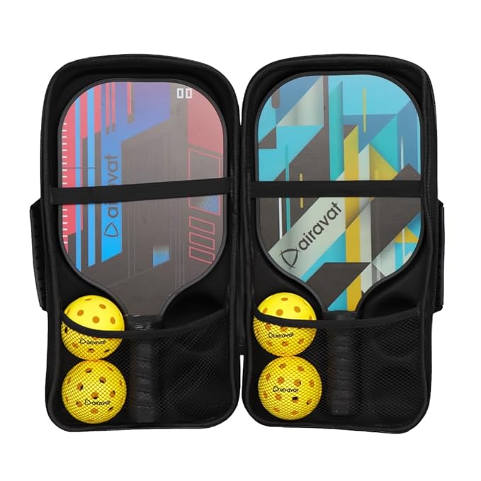 Airavat Pickleball Paddle Set | Pure Carbon | Light Weight Design