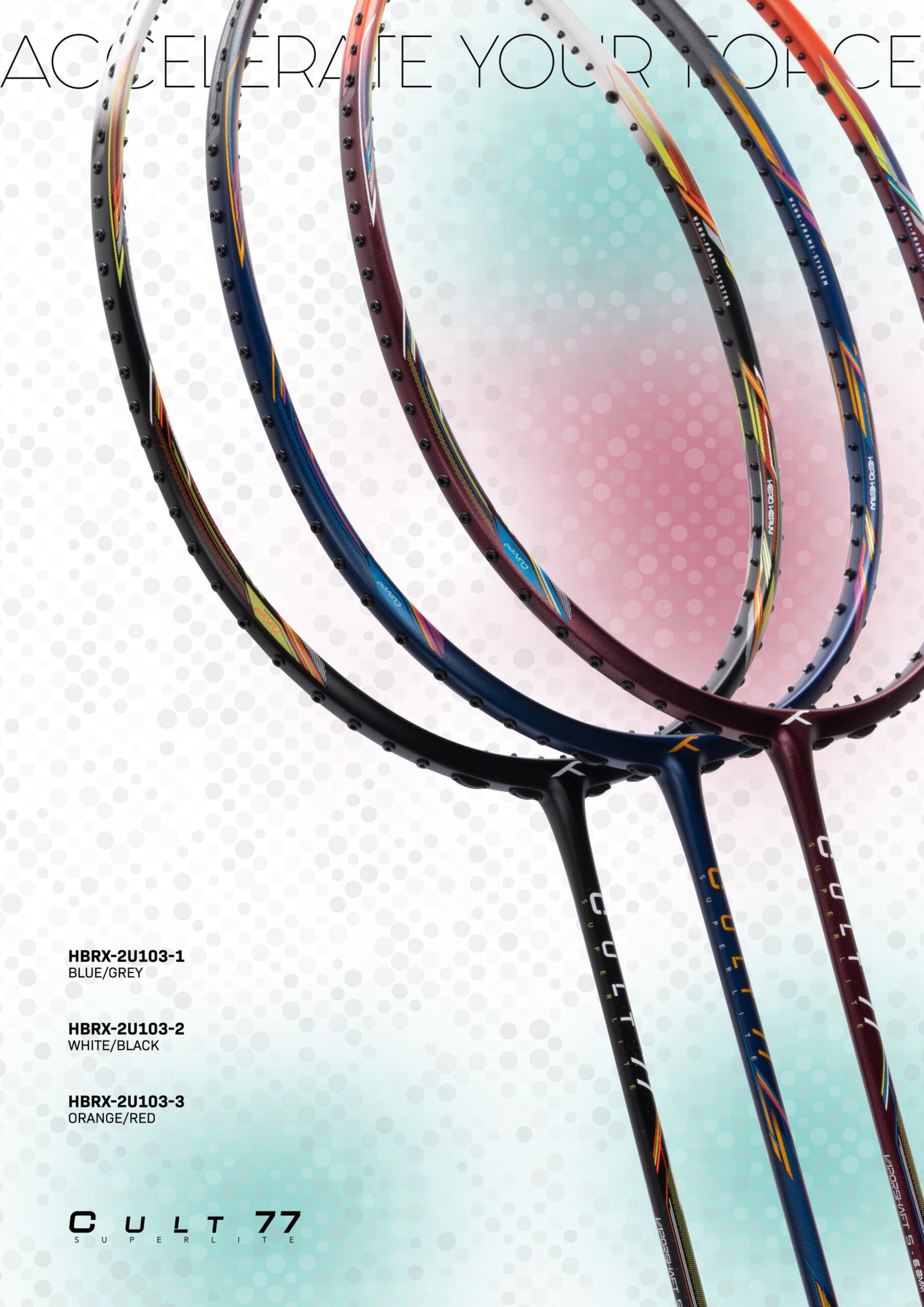 HUNDRED Cult 77 Super Lite Full Graphite Strung Badminton Racket - Image 2