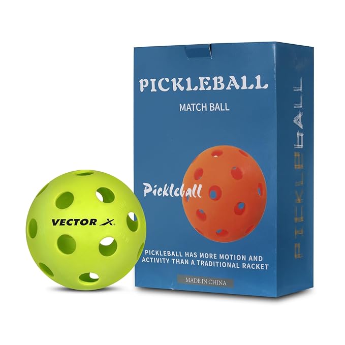 Vector X Pickleball Ball | 26-Hole Indoor Pickleball Balls | Pack of 6
