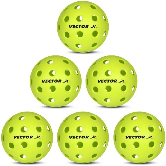 Vector X Pickleball Ball | 40-Hole Outdoor Pickleball Balls | Pack of 6