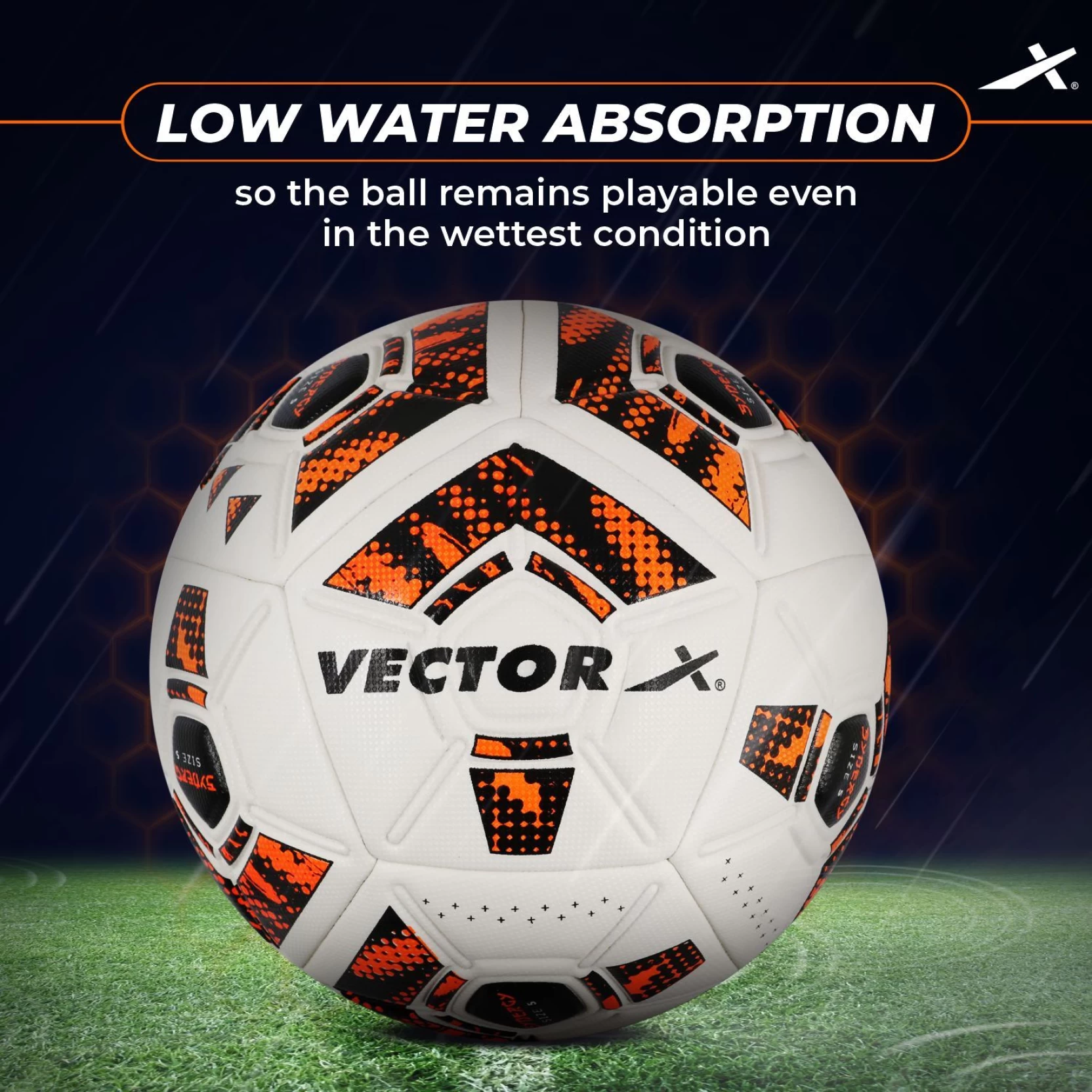 Vector-X Synergy Football (Size 5 | White/Orange) - Image 4