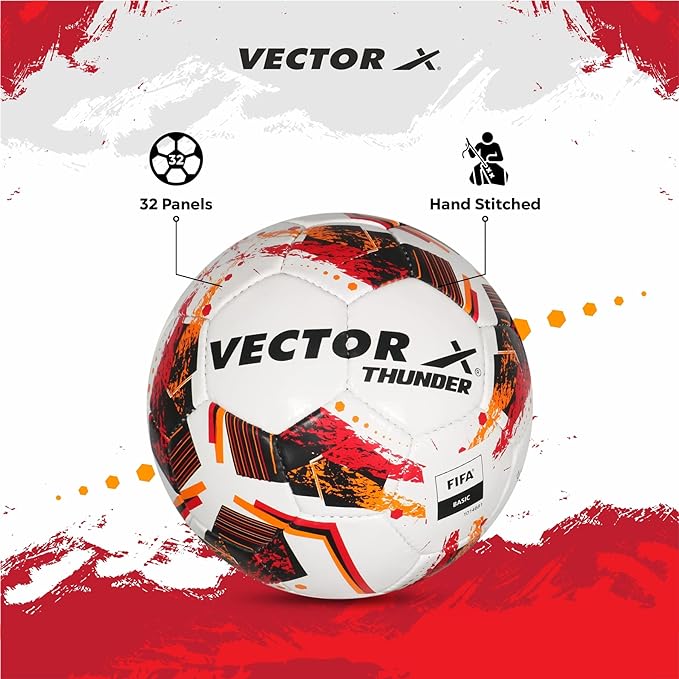 Vector X Thunder Football (Size – 5 | Red/Orange/Black) - Image 3