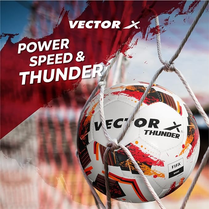 Vector X Thunder Football (Size – 5 | Red/Orange/Black) - Image 6
