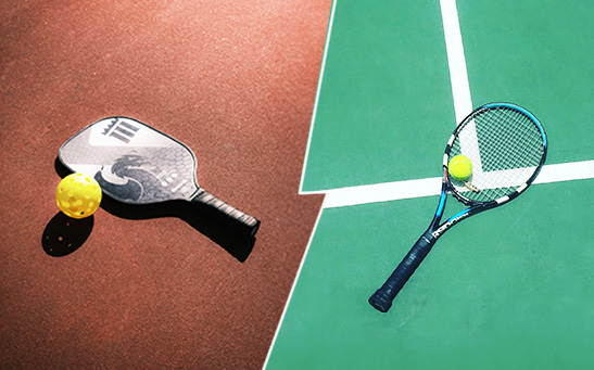 Pickleball vs tennis court size comparison showing smaller pickleball court layout and larger tennis court dimensions