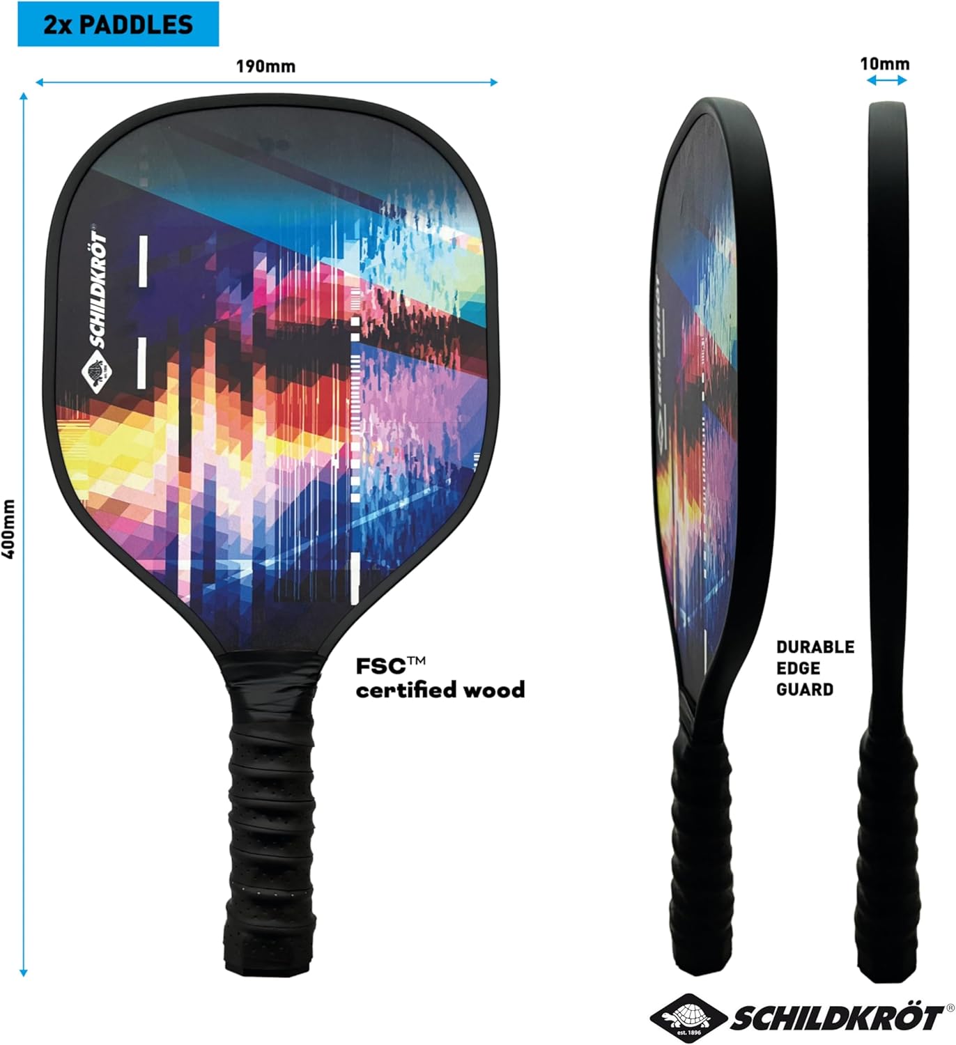 Schildkröt® Pickleball Set (2 Rackets, 1 Indoor & 1 Outdoor Ball) for Beginners and Advanced Players - Image 2